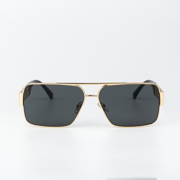 Versace Women Sunglasses Gold Grey Rectangle VE2290 100287 NEW AUTHENTIC - Picture 3 of 11